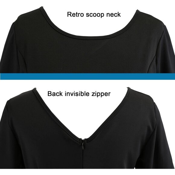 Women Reindeer Xmas Santa Claus Costumes Print Vintage Swing Casual Party Dress - Picture 7 of 7